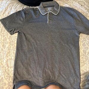 Classic Gray Polo Shirt with White Trim